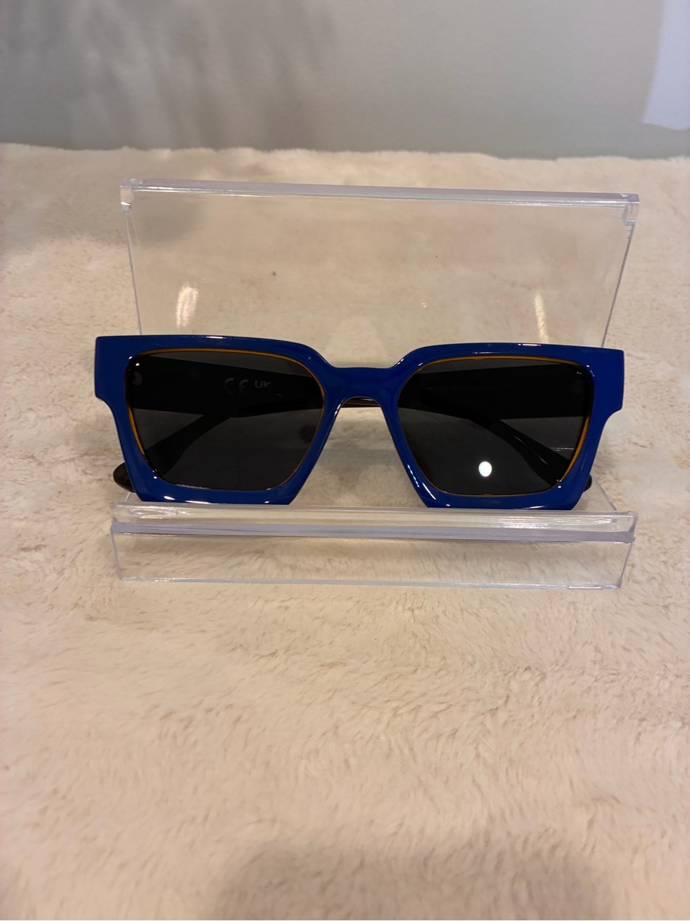 Livho Retro Polarized Sunglasses Blue Frames with Brown Lenses